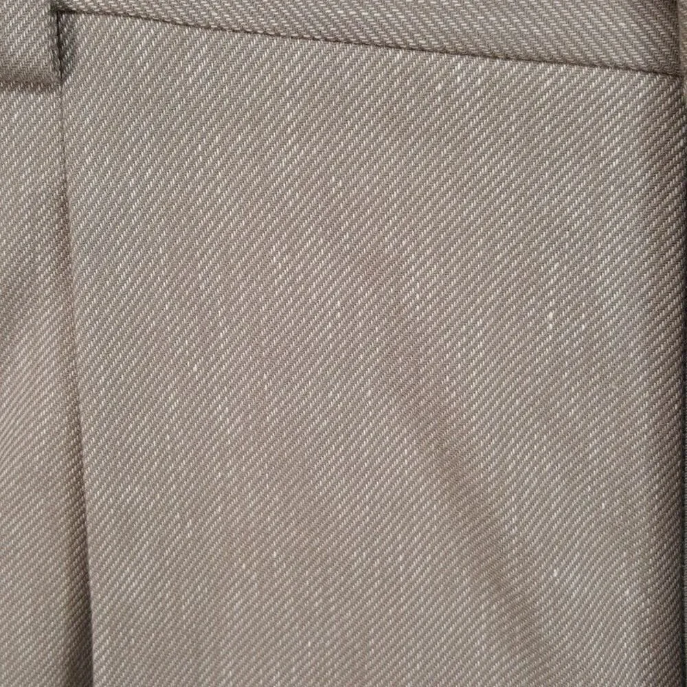 HUGO BOSS Pants Mens Sz 36 Tan Pleated Unfinished Hem Trouser FLORUS $198